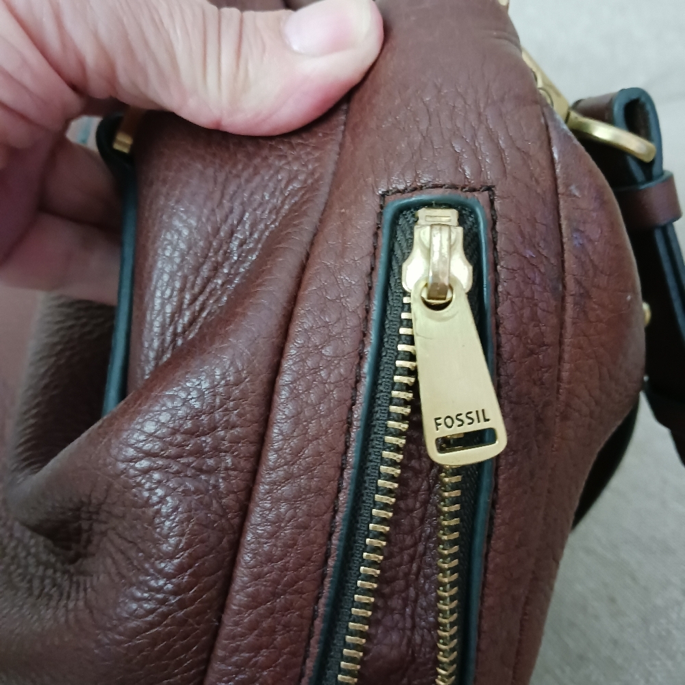 Fossil Brown Leather Satchel Bag - Picture 7 of 14